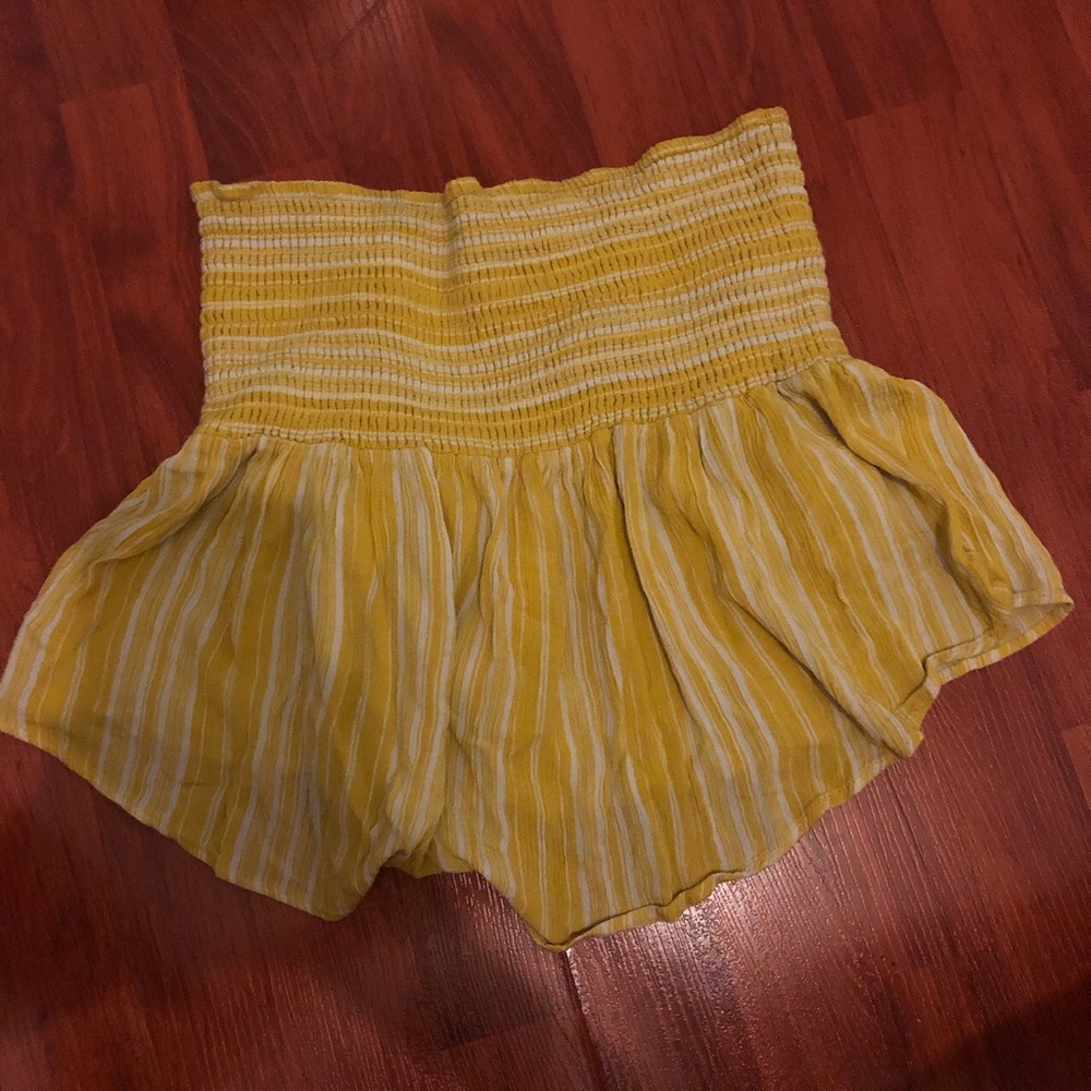 Strapless Yellow Stripe Top